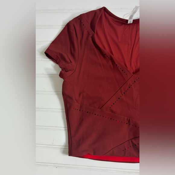 Athleta It's A Wrap Tee Russet Brown Orange Small Womens Performance Activewear - Picture 8 of 15